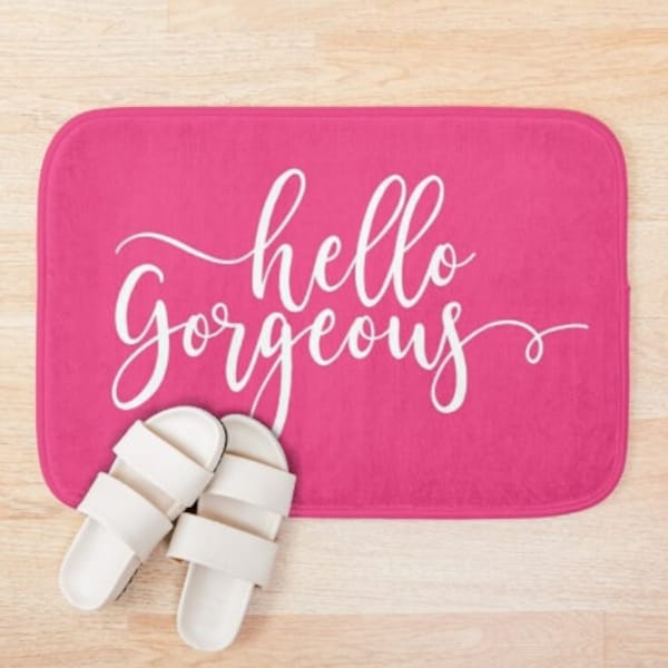 Bright Pink Bath Mat Etsy