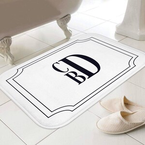 Custom Monogram Bathroom Set Monogrammed Shower Curtain Bath Mat and ...