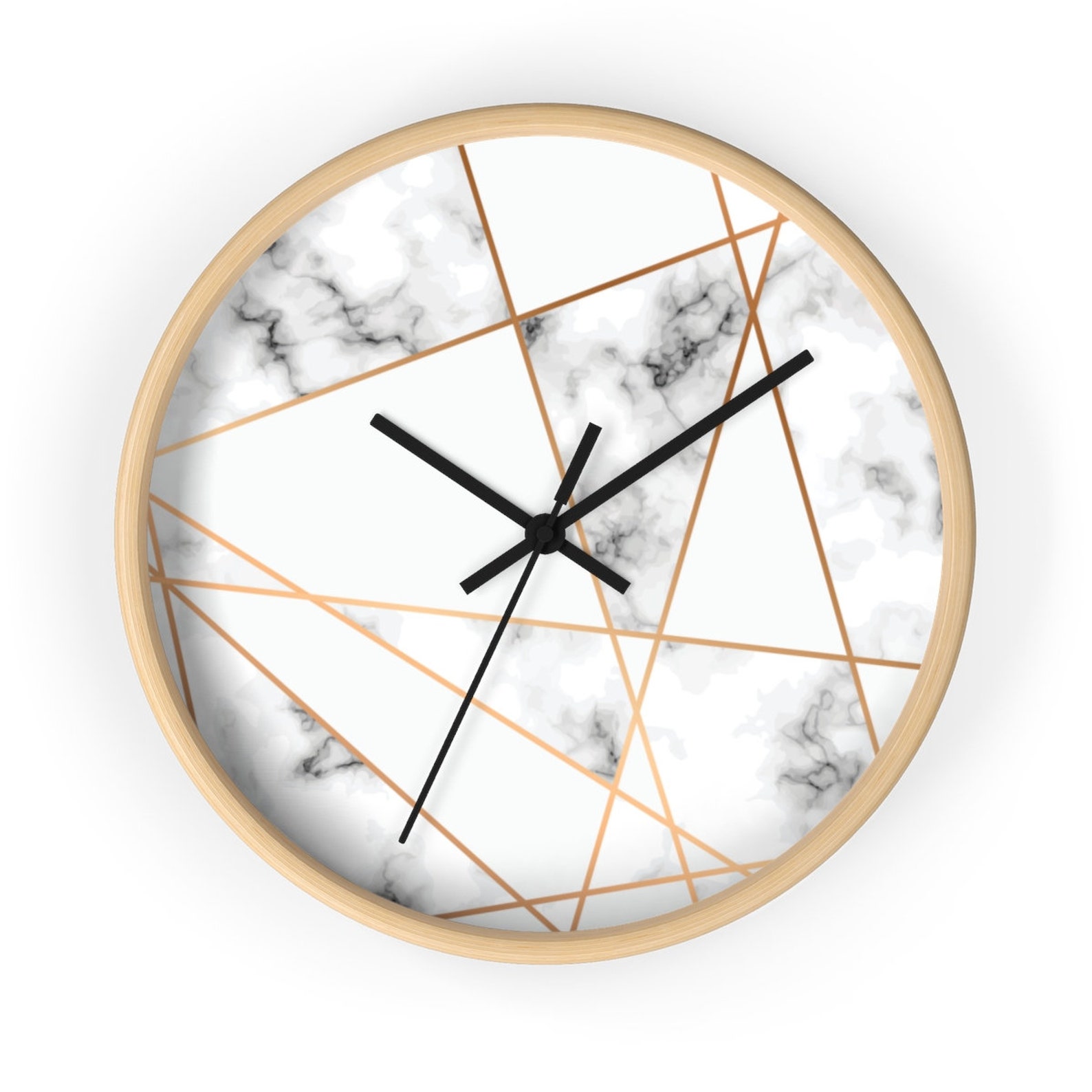 Modern Wall Clock Quiet Wall Clock Marble Background Etsy