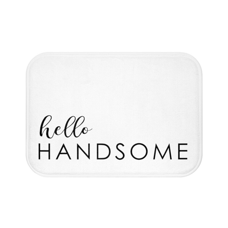 Hello Handsome Bath Mat Stylish Bath Mat Black and White Etsy