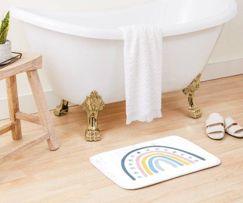 Matching Rainbow Bath Mats Kids Room Matching Bathroom Decor Etsy