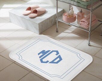 Custom Monogrammed Bath Mat Personalized Bathroom Decor Bathroom Makeover Monogrammed Bathroom Rug Personal Initials Bath Mat Etsy