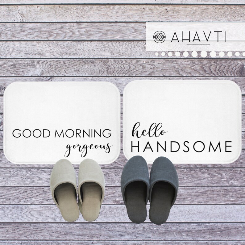 Good Morning Handsome & Matching Bath Mats Gift Etsy