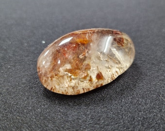 Lentille de jardin en quartz transparent, quartz avec cristal de poche en fer et rutile du Brésil pour les collectionneurs