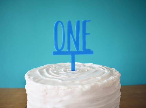 Blue One Cake Topper For Boy S 1st Birthday Cake First Etsy