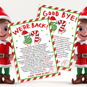 67エルフレターセット、6 7 We're Back、さようならエルフレターセット、6 7トレンドミーム、6～7エルフ到着レター、お別れキット印刷可能CR25R