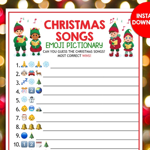 Emoji Pictionary Christmas Songs Etsy emoji-pictionary-christmas-songs-etsy