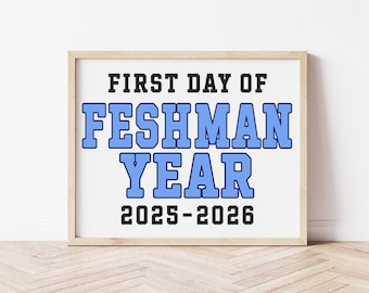 Letrero para el primer día de primer año de universidad, letrero para el primer día de secundaria, letrero azul para el noveno grado, regreso a clases, clase de 2029, descarga instantánea, imprimible CL25
