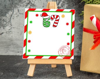 Mini tarjetas imprimibles de elfos (6/7), 67 mensajes en blanco para elfos, 6-7 ideas para elfos navideños, 67 postales de correo de elfos de tendencia, accesorio digital de elfo CR25R