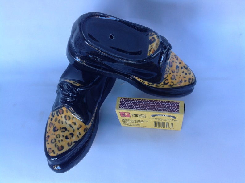 Rockabilly creepers salt and pepper sets.Leopard Skin/ Black. image 3