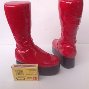 Ziggy Stardust Red Boots Salt and Pepper Shaker set. Glam Rock Platform Boots. image 6
