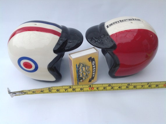 Mod scooters vespa lambretta Style Crash Helmet Salt and Pepper