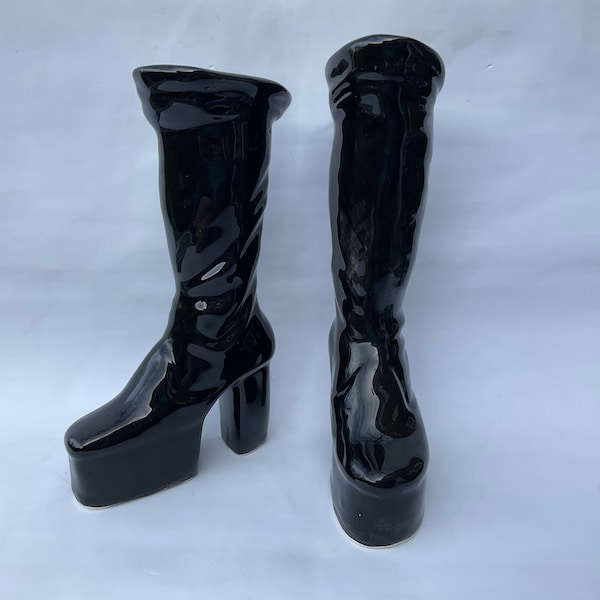 Black Platform Boots Salt and Pepper shakers.1970’s platform boots.Various colours available.