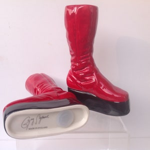 Ziggy Stardust Red Boots Salt and Pepper Shaker set. Glam Rock Platform Boots. image 2