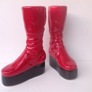 Ziggy Stardust Red Boots Salt and Pepper Shaker set. Glam Rock Platform Boots. image 7