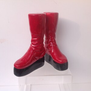 Ziggy Stardust Red Boots Salt and Pepper Shaker set. Glam Rock Platform Boots. image 4