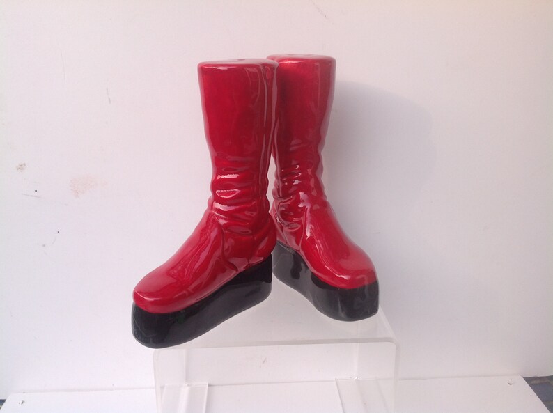 Ziggy Stardust Red Boots Salt and Pepper Shaker set. Glam Rock Platform Boots. image 4