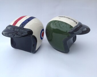 Mod/scooters/vespa/lambretta Style Crash Helmet Salt and Pepper