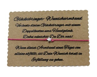 Wunscharmband make a wish Armband Freundschaft Liebe Glücksbringer Stern Pink