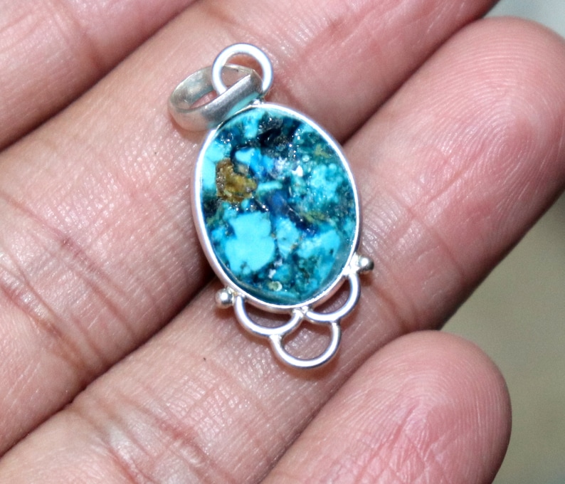 Turquoise Gemstone Pendant-Silver pendant-Birthstone Pendant Gift to her Turquoise jewelry Turquoise Necklace Pendant
