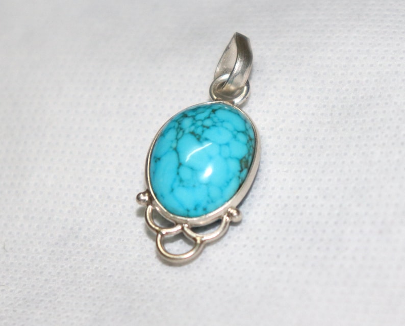 Turquoise Gemstone Pendant-Silver pendant-Birthstone Pendant Gift to her Turquoise jewelry Turquoise Necklace Pendant