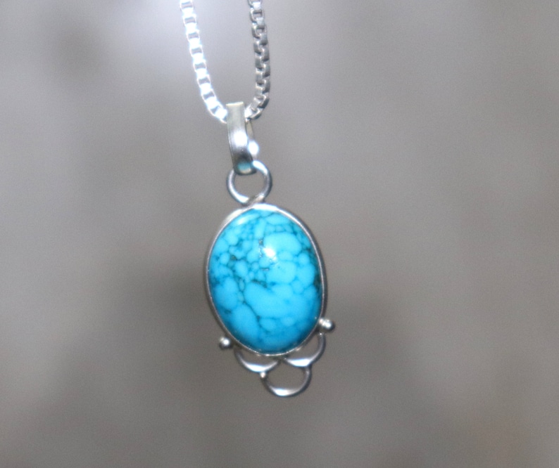 Turquoise Gemstone Pendant-Silver pendant-Birthstone Pendant Gift to her Turquoise jewelry Turquoise Necklace Pendant