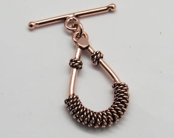 1 Stück Toggle Verschluss Haken Antike Spange Haken Aus Massivem Kupfer Toggle 30mm Lang Handgemachter Schmuckherstellung Zubehör