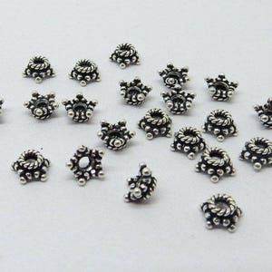 20 Pieces 925 Sterling Silver Beads Bali Silver Beads Star Cap 5mm Round 22K Gold Vermeil Beads Cap