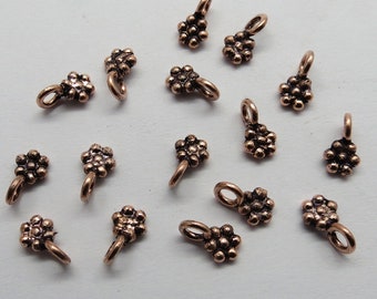 20 piezas de dijes de cuentas colgantes de cobre puro, dijes espaciadores colgantes de 8,5 mm de largo