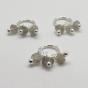 9 stuks bengelen charms draad verpakte hanger labradoriet charme hanger natuurlijke edelsteen open jump ring
