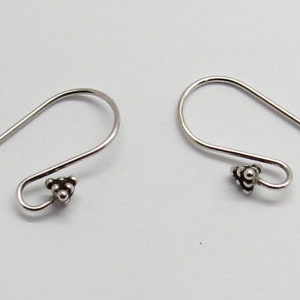 4 Pieces 925 Sterling Silver Earring Hook Ear Wire 24mm Long