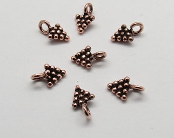 10 piezas de cuentas colgantes de cobre puro, separadores de cuentas, etiquetas de 10 mm de largo.