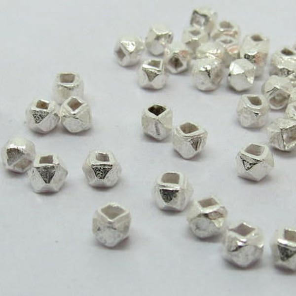 Silver Nugget Beads Etsy