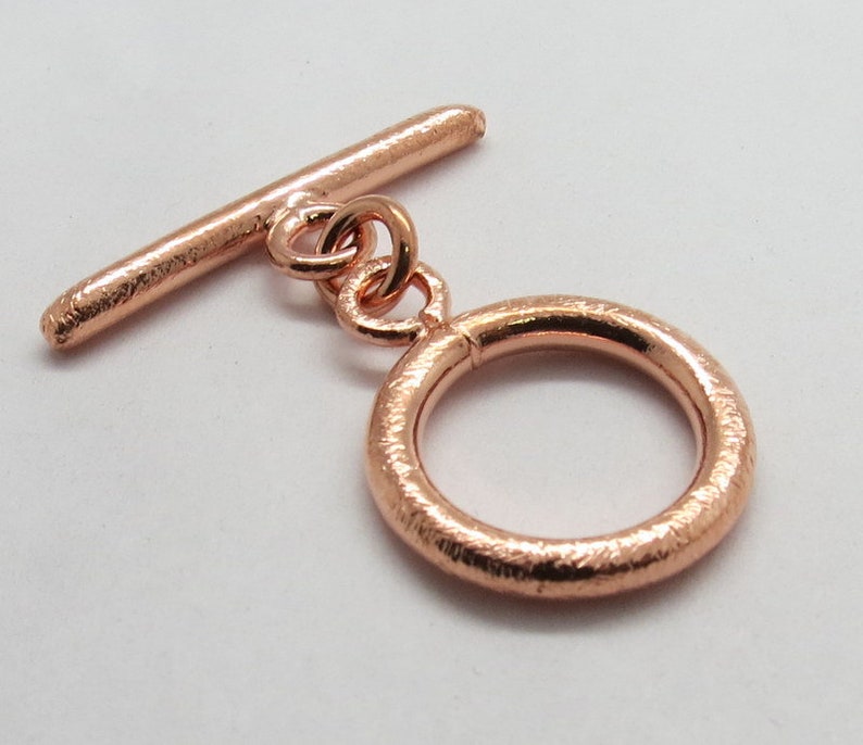 1 Piece Toggle Clasp Hook Solid Copper Toggle 16mm Round Brushed Copper Toggles Jewelry Making Supplies