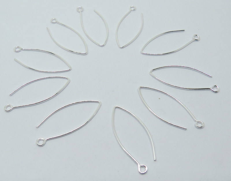 10 Pieces 925 Sterling Silver Earring Hook 30 mm Long V Shape Etsy
