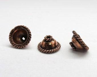 10 Pieces Beads Cap Copper Beads Spacers Cap 10mm Round Copper Antique Beads Cap