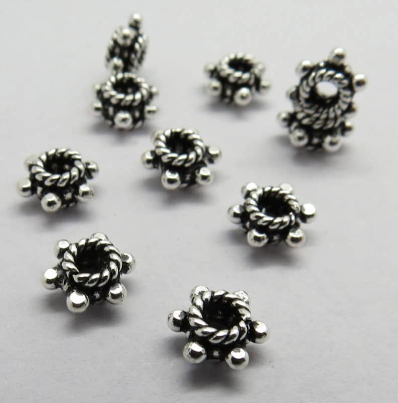 10 Pieces 925 Sterling Silver Beads Spacers 6.5mm Etsy