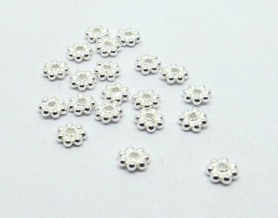 Bali Sterling Silver Daisy Spacer Beads | 7mm | 12 pieces