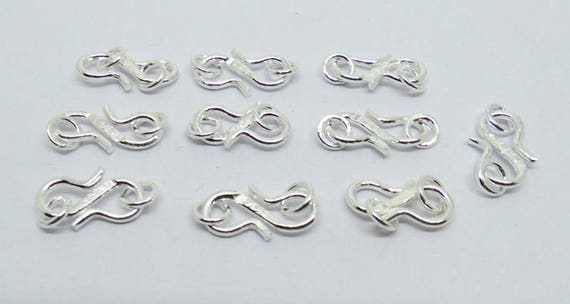 2 Pieces 925 Sterling Silver Clasp Hooks Bali Silver S Hooks 14mm Long With  5mm Closed Jump Rings 