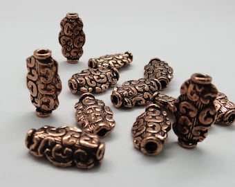 10 stuks koperen kralen Echte koperen kralen Sieradenbenodigdheden 14 x 7 mm kralen