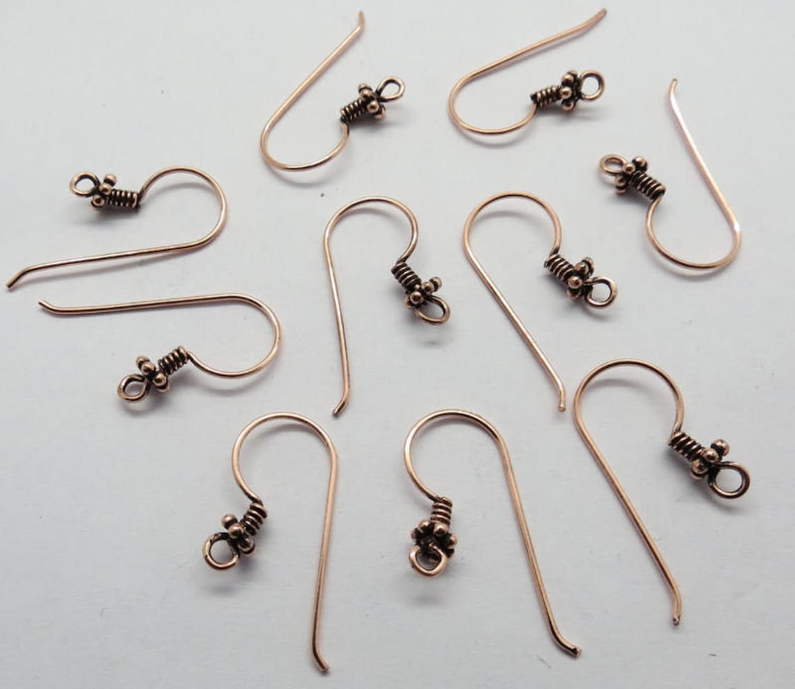 10 Pieces Copper Earring Hooks Copper Antique Ear Wire Jewelry Etsy
