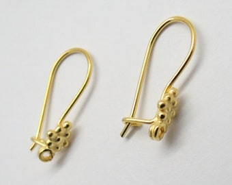 16 Pieces Earring Hooks Bali Silver Ear Wire 30mm Long Earring Hooks 