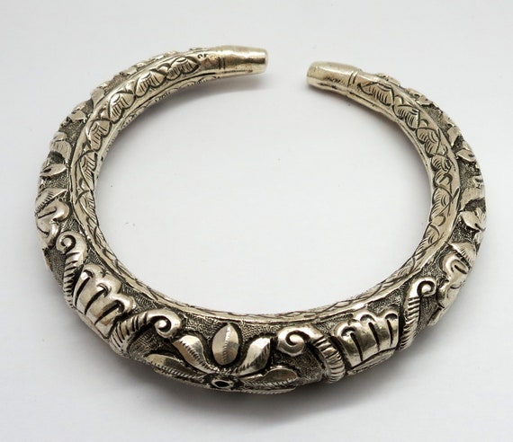 vintage silver bangle　Bracelet　バングル　925 Silver Bracelet, Vintage 925 Sterling Silver Bangle for