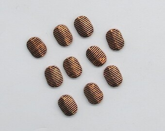 8 stuks koperen kralen Echte koperen kralen Sieradenbenodigdheden Kralen Handgemaakte koperen kralen 9 x 6 mm ovale kralen