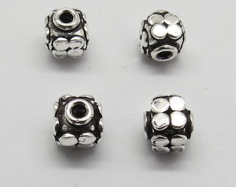 2 Pieces 925 Sterling Silver Beads Bali Silver Beads 8.5mm Round Handmade Silver Beads