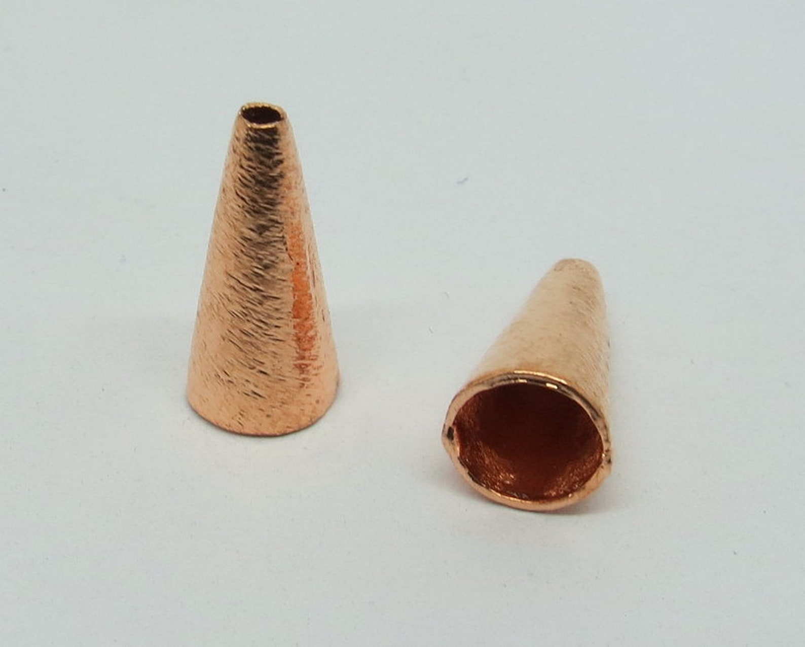 4 Pieces Copper Beads Cone Brushed Beads Cone 16mm Long Etsy