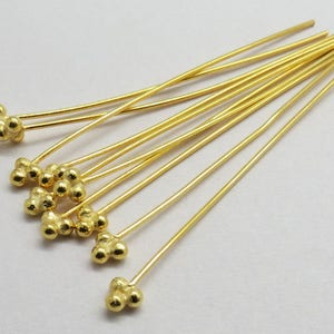 10 Stück Headpins 22K Gold Vermeil 925 Sterling Silber 50mm Lang Bali Silber Zubehör Headpin