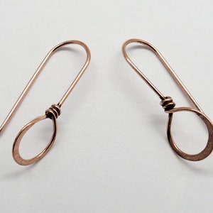 4 Pieces Copper Earring Hooks Copper Antique Ear Wire Jewelry Supplies Handmade 25mm Long