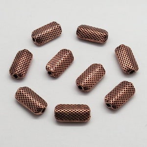 10 Stück Kupferperlen Echte Kupferperlen Schmuck Zubehör Beads Handgemachte Kupferperlen 12x6 mm Rechteck Perlen