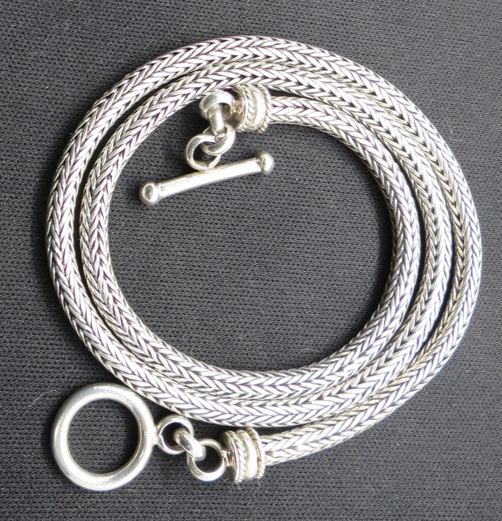 925 Sterling Silver Chain Bali Silver Snake Chain 44 cm Long Etsy